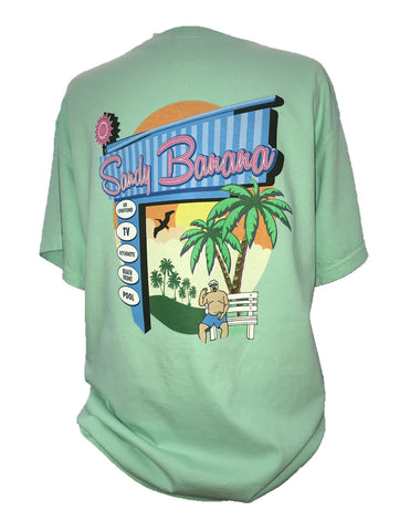 Short Sleeve Tees - Navy Logo Front with Marquee Design Back