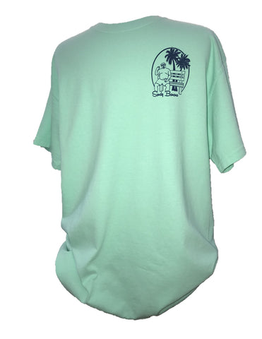 Short Sleeve Tees - Island Reef with Navy Logo