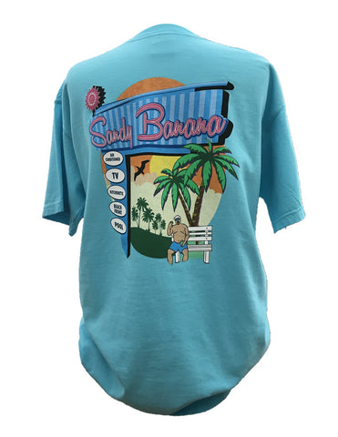 Short Sleeve Tees - Navy Logo Front with Marquee Design Back