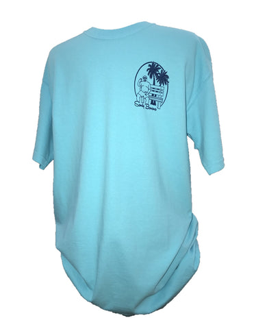 Short Sleeve Tees - Navy Logo Front with Marquee Design Back