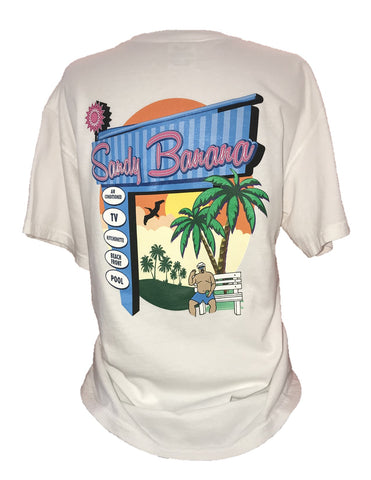 Short Sleeve Tees - Navy Logo Front with Marquee Design Back